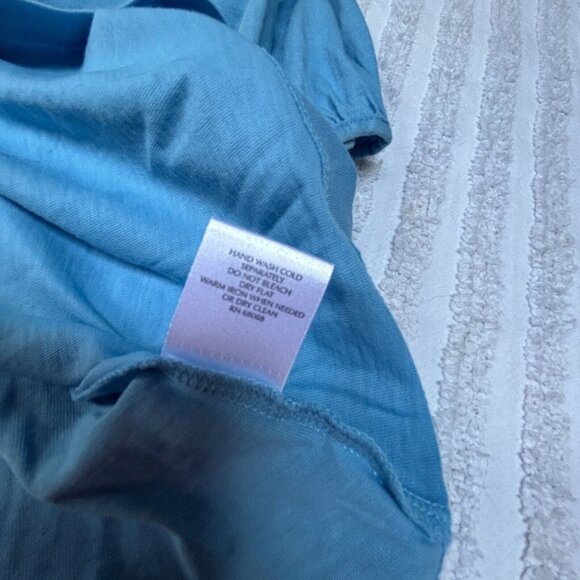 TSE Women's Top 3/4 Sleeve Knit Cotton Round Neck T-Shirt Blue Size Small - Picture 9 of 9